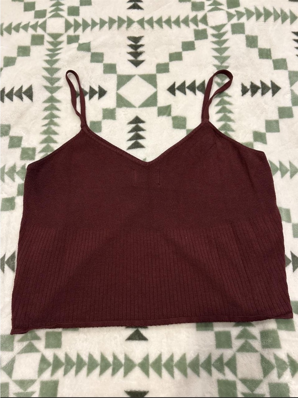 ASOS Ribbed Burgundy Cami Tank Top - Picture 2 of 4